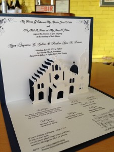 Pop Up Church Wedding Invitation