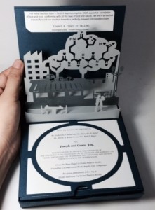 Pop Up box wedding invitation - Chemical reaction