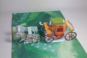 Cinderella-themed 3D Coach Pop Up Wedding Invite