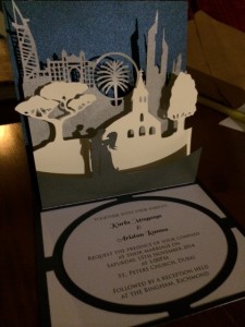 Pop Up Silhouette wedding invite