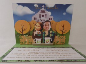 pop up card coffee theme wedding invite