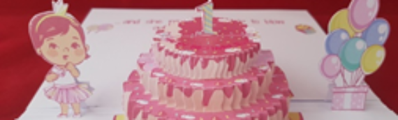 3D Birthday Cake Pop Up Invite